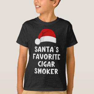 Weihnachtsmanns Lieblings-Zigarrenraucher Lustiges T-Shirt