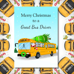Weihnachtsmanns Schulbusfahrer Karte