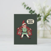 Weihnachtsmanns Snack-Händler-Christmas-Elf Postkarte (Stehend Vorderseite)