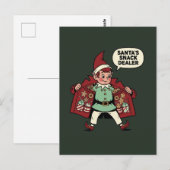 Weihnachtsmanns Snack-Händler-Christmas-Elf Postkarte (Vorne/Hinten)