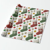 Weihnachtsmanns Strumpf Geschenkpapier (Ungerollt)