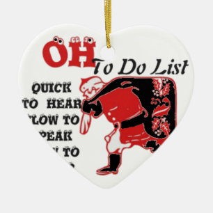 Weihnachtsmanns To-Do-Liste Sammlung. Keramik Ornament