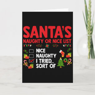 Weihnachtsmanns unartige oder brave Liste, die ich Karte