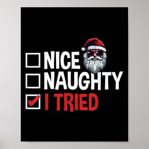 Weihnachtsmanns unartige oder brave Liste, die ich Poster