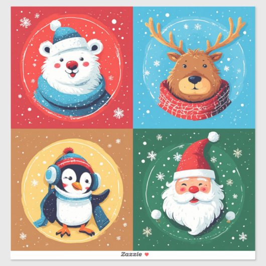 Weihnachtsmannschaft Aufkleber (Blatt)