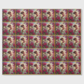 Weihnachtsmannschaft - Braun Naturhaar Geschenkpapier (Flach)