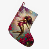 Weihnachtsmannschaft - Braun Naturhaar Großer Weihnachtsstrumpf (Vorderansicht (hängend))