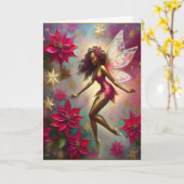 Weihnachtsmannschaft - Braun Naturhaar Karte (Gelbe Blume)