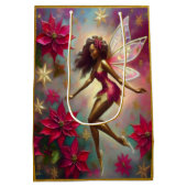 Weihnachtsmannschaft - Braun Naturhaar Mittlere Geschenktüte (Rückseite)