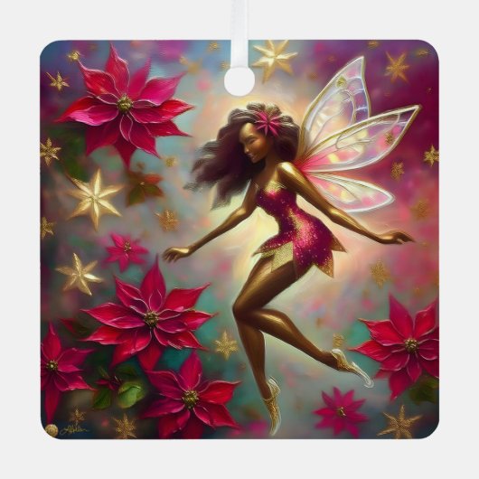 Weihnachtsmannschaft - Braun Naturhaar Ornament Aus Metall (Vorderseite)