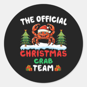 Weihnachtsmannschaft - Crab Tragen Weihnachtsmannm Runder Aufkleber
