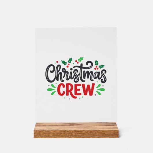 Weihnachtsmannschaft Festliche Feiertage Acrylschild (Vorderseite)