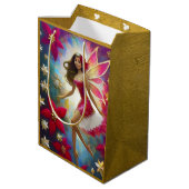 Weihnachtsmannschaft - Hellbraune Haare Mittlere Geschenktüte (Rückseite Schrägansicht)