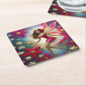 Weihnachtsmannschaft - Hellbraune Haare Rechteckiger Pappuntersetzer (angewinkelt)