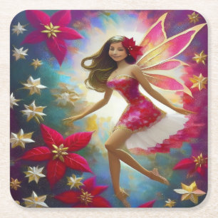 Weihnachtsmannschaft - Hellbraune Haare Rechteckiger Pappuntersetzer