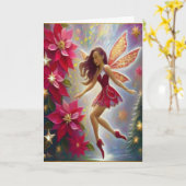 Weihnachtsmannschaft - Light Auburn Hair Karte (Gelbe Blume)