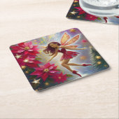 Weihnachtsmannschaft - Light Auburn Hair Rechteckiger Pappuntersetzer (angewinkelt)