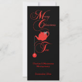 Weihnachtsmannschaft Menü Rote Spitzen Einladung (Rückseite)