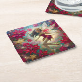 Weihnachtsmannschaft - Mittelbraune Haare Rechteckiger Pappuntersetzer (angewinkelt)