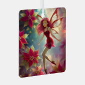 Weihnachtsmannschaft - Rose Rotes Haar Ornament Aus Metall (Vorderseite Rechts)