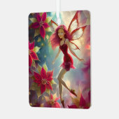 Weihnachtsmannschaft - Rose Rotes Haar Ornament Aus Metall (Vorderseite links)