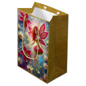 Weihnachtsmannschaft - Rotes Haar Mittlere Geschenktüte (Vorderseite Schrägansicht)