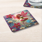 Weihnachtsmannschaft - Rotes Haar Rechteckiger Pappuntersetzer (angewinkelt)