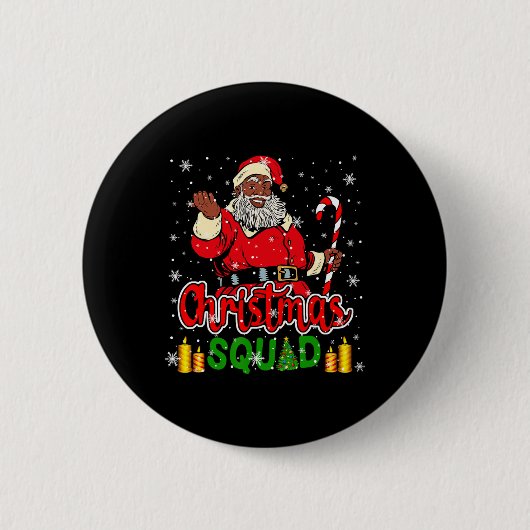 Weihnachtsmannschaft Santa Afro Mann Stolz Schwarz Button (Vorderseite)