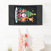 Weihnachtsmannschaft Santa Giraffe Elf Dabbing pas Banner (Insitu)