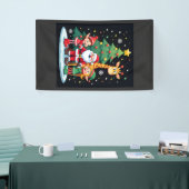 Weihnachtsmannschaft Santa Giraffe Elf Dabbing pas Banner (Messeveranstaltung)