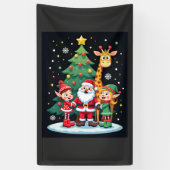 Weihnachtsmannschaft Santa Giraffe Elf Dabbing pas Banner (Vertikal)