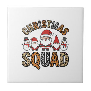 Weihnachtsmannschaft Santa Schneemann Leoparden-Dr Fliese