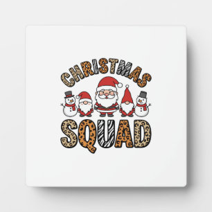 Weihnachtsmannschaft Santa Schneemann Leoparden-Dr Fotoplatte