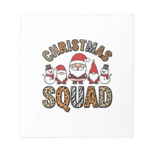 Weihnachtsmannschaft Santa Schneemann Leoparden-Dr Notizblock