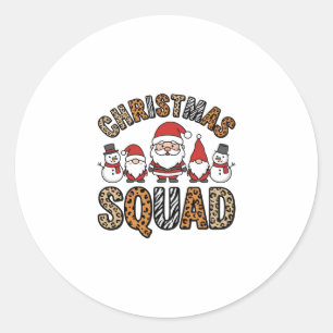 Weihnachtsmannschaft Santa Schneemann Leoparden-Dr Runder Aufkleber