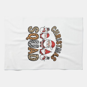 Weihnachtsmannschaft Santa Schneemann Leopardendru Geschirrtuch