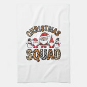 Weihnachtsmannschaft Santa Schneemann Leopardendru Geschirrtuch (Vertikal)