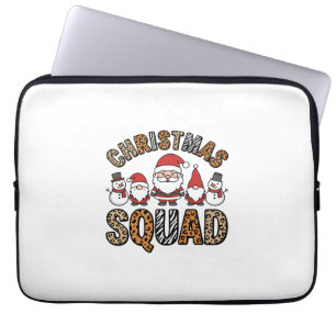 Weihnachtsmannschaft Santa Schneemann Leopardendru Laptopschutzhülle
