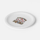 Weihnachtsmannschaft Santa Schneemann Leopardendru Pappteller (Schrägansicht)