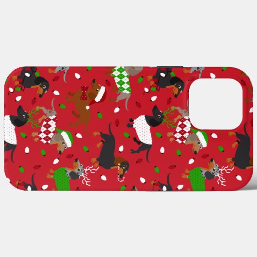 Weihnachtsmäntel Dackel Case-Mate iPhone Hülle (Rückseite (Horizontal))