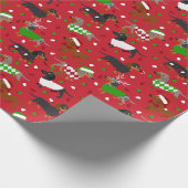 Weihnachtsmäntel Dackel Geschenkpapier (Ecke)