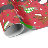 Weihnachtsmäntel Dackel Geschenkpapier (Rolleneckpunkt)