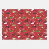 Weihnachtsmäntel Dackel Geschenkpapier Set (Vorderseite)
