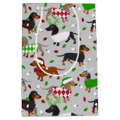 Weihnachtsmäntel Dackel Mittlere Geschenktüte (Vorderseite)