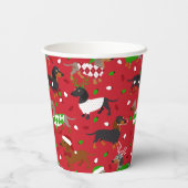 Weihnachtsmäntel Dackel Pappbecher (Rückseite)