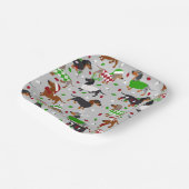 Weihnachtsmäntel Dackel Pappteller (Gewinkelt)