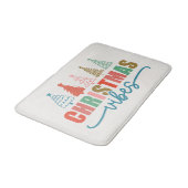 Weihnachtsmäntel - farbenfrohe Urlaubsmuster Badematte (Schrägansicht)