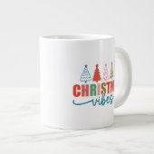 Weihnachtsmäntel - farbenfrohe Urlaubsmuster Jumbo-Tasse (Vorderseite Rechts)