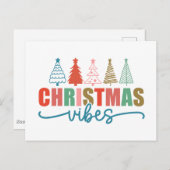 Weihnachtsmäntel - farbenfrohe Urlaubsmuster Postkarte (Vorne/Hinten)