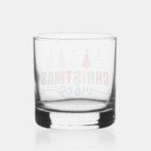 Weihnachtsmäntel - farbenfrohe Urlaubsmuster Whiskyglas (Rückseite)